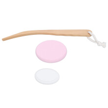 Applicatore per lozione a manico lungo, 4 pad, in legno massello