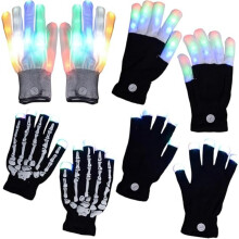 Gloving Light Gloves, LED Rave Glove Finger Lights for Adults 's Party, 7 Colors Light up Gloves, Cool Party Gifts(a+b+c+d)
