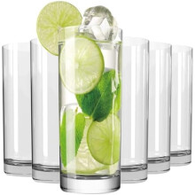 Lot de 6 verres highball transparents de 473 ml (16 oz).
