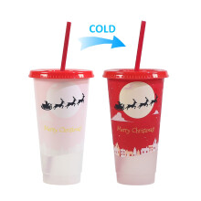 Gobelet isotherme de Noël 710 ml avec couvercle et paille