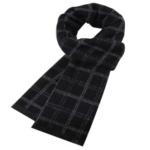 Men's Classic Warm Brushed Striped Scarf – Cozy, Soft, Thick Winter Accessory for Cold Weather, Compatible with All Outfits