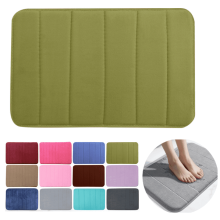 Tapis de bain en mousse à mémoire de forme antidérapant vert clair 56 x 41 cm