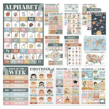18 Laminated Boho Educational Posters for Ages 3-5