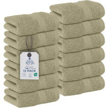Lot de 12 serviettes de toilette 100 % coton, 30 x 30 cm, 550 g/m²
