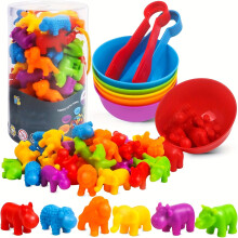 Jouets de comptage d'animaux en caoutchouc souple pour enfants – 48 pièces