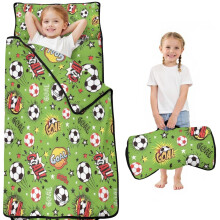 Green soccer comic nap mat for toddlers, 1 piece