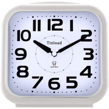 5.5" Silent Analog Alarm Clock with Beep, Increasing Volume, Snooze & Light – Battery Operated, Easy Set, White – Compatible with Elderly Users