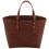 Boho Lysebrun Skulderveske PVC Vevd Stor Innside 1