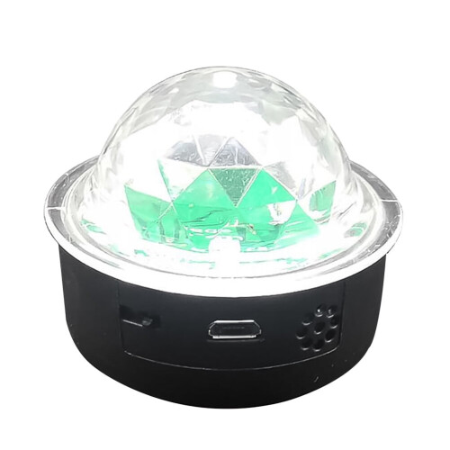 Λάμπα σκηνής με έλεγχο ήχου LED RGB Crystal Ball Μαύρο 1 τεμ.