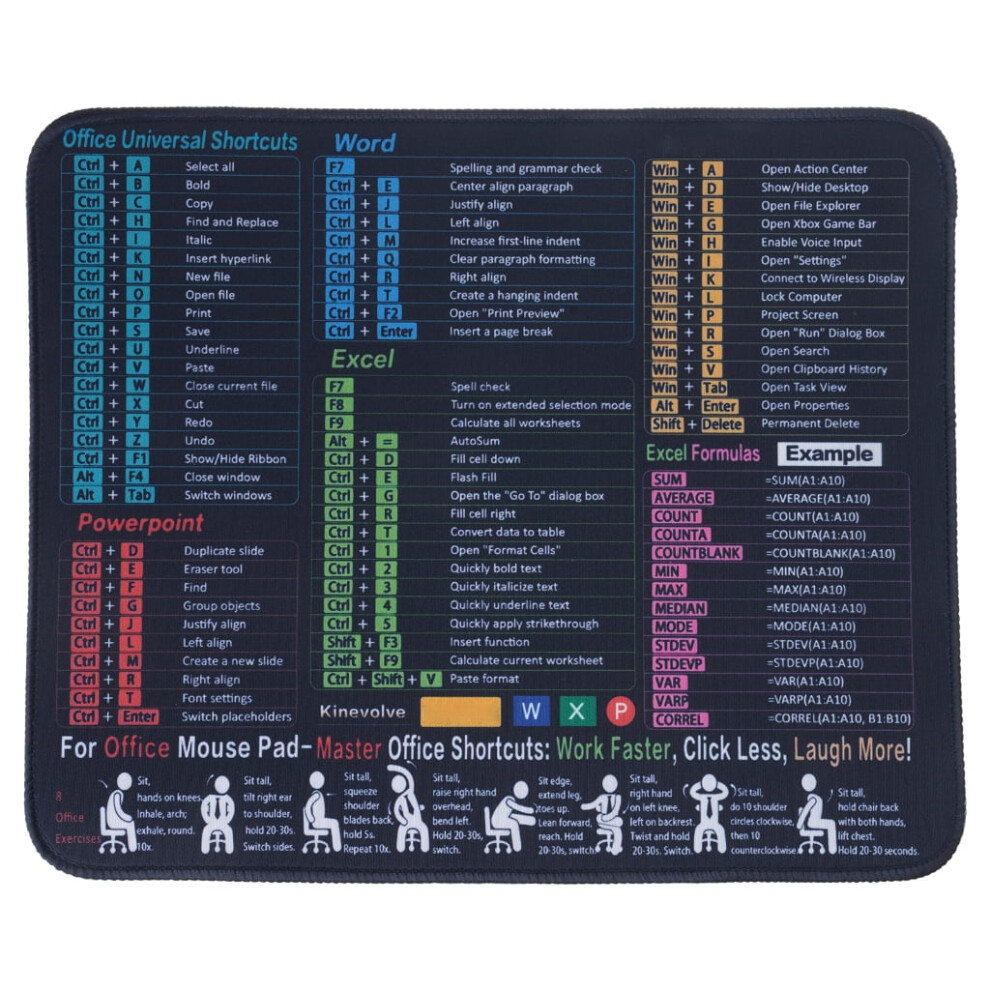 Portable Keyboards Mats With Excels Formulas Enhanceds Grip Natural Rubber Materials Smooth Trackings Surfaces For Laptop Users 9178400135736