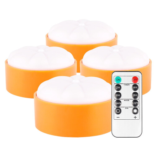 Luci a LED a forma di zucca con telecomando e timer, set da 4