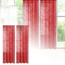 Transparenter Vorhang aus französischer Spitze mit Stangendurchzug