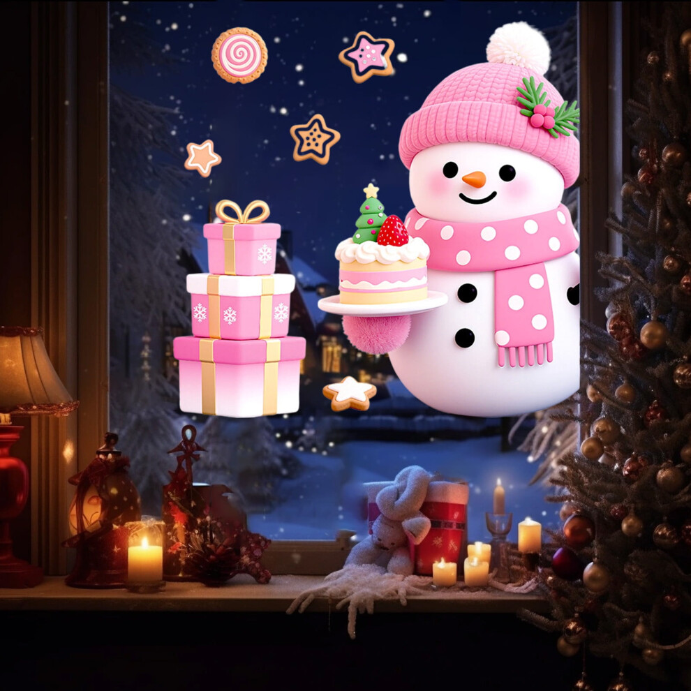 Christmas Stickers Durable Static Cling Window Decals For Holiday Decorations, 30x30cm Easy To Apply Reusable Indoor/Outdoor Use