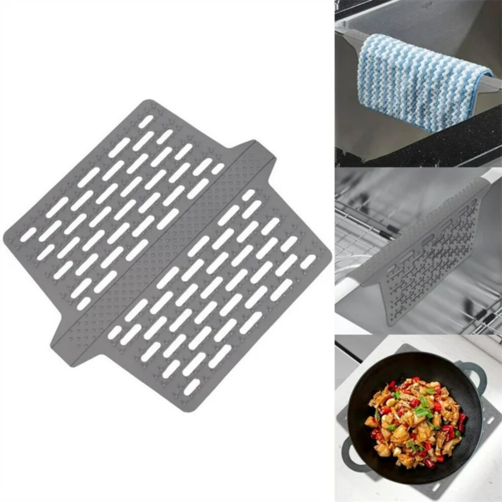 Sink Protector Mat Â Heat-Resistant, Non-Slip, Quick-Dry Drainage Mat For Countertops | Grey 9336866701951