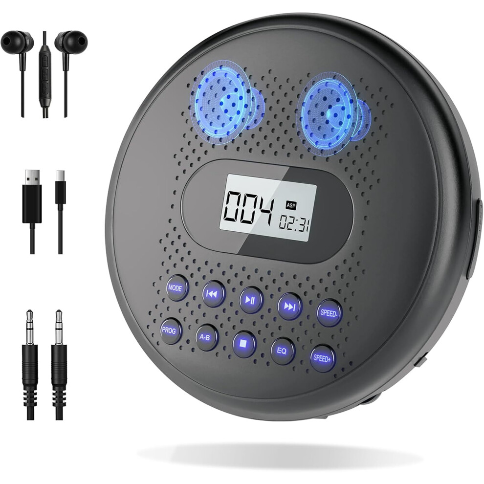 Portable CD player with dual speakers and rechargeable-image-OPC-PW7WWWZ-NEW