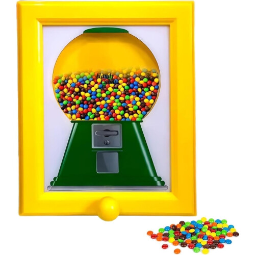 Candy Dispenser Picture Frame Yellow Gumball Style
