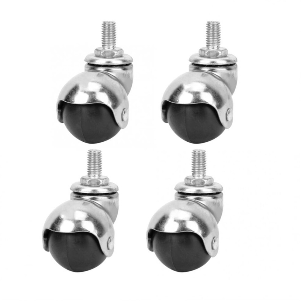4Pcs Universal Ball Caster 1.5 Inch Light M10 Screw Rod Furniture Wheel Swivel Casters 9336866701845