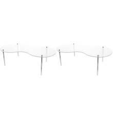 2Sets Cake Dessert Display Stands Clear Acrylic Holder for Party Cakes