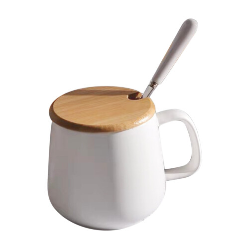 Ceramic Couple Mug Set with Lids 2-Pack White 1