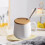 Ceramic Couple Mug Set with Lids 2-Pack White 5
