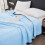 Housse de couchage douce bleu ciel, taille simple, avec décoration 4