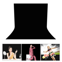 Party Photo Backdrop 4.9ft x 9.8ft Soft Light Polyester Wrinkle Resistant Black