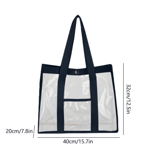Διαφανής τσάντα Tote από PVC 40x32x20cm 2
