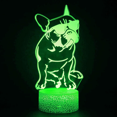 Νυχτερινό φως Bulldog 3D – RGB LED, 16 χρώματα, USB/μπαταρία 1