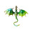 Broșă vintage dragon emailat verde cu strasuri 2