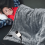 Electric Throw Blanket Queen Gray Double-Sided Soft Fleece 2