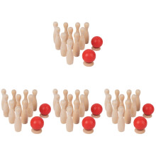 4Sets Kinder Bowling Spielzeug Holz Bunt Für Drinnen Und Draußen