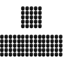 200Pcs Black Sponge Mic Covers Soft Protective Microphone Windscreens