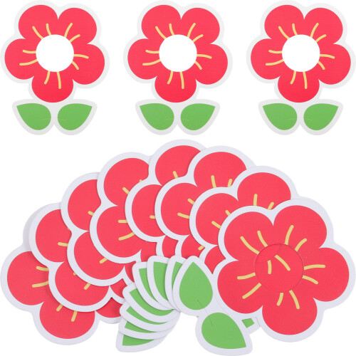200Stk Rote Candy Papierkarten Blütenform Lutscherhalter Kinder 1