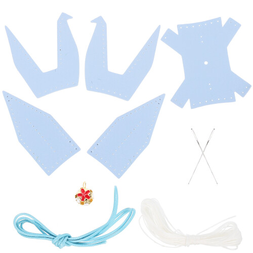 2Sets DIY Leder Anhänger Set Mit Vorgeprägtem PU Leder Bunt 2