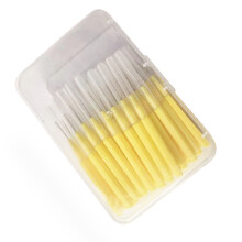 40 Stück gelbe, ultrafeine, weiche Interdentalbürsten, 0,4 mm, für Zahnspangen