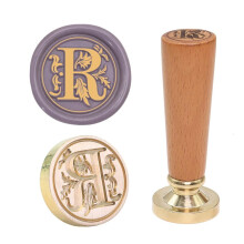 Elegant Wax Stamp Brass Head Comfort Grip Beechwood Seal for Scrapbooking