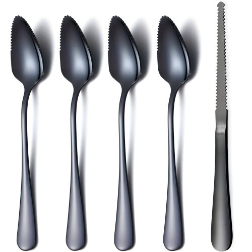 Cuillères à pamplemousse en acier inoxydable, lot de 5