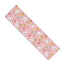 Camino de mesa rosa claro con forma de huevo de Pascua, 13x48 pulgadas.