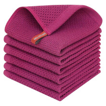 Torchons de cuisine en coton gaufré, doux, absorbants, à séchage rapide, lot de 6