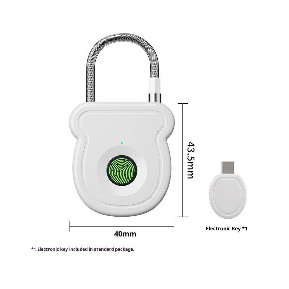 Fingerprint Padlock Â Biometric, Usb Rechargeable, 20 9181073879777