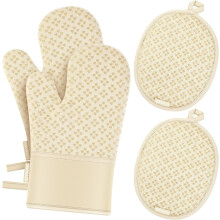 Juego de 4 guantes y agarraderas para horno, resistentes al calor hasta 500 F.