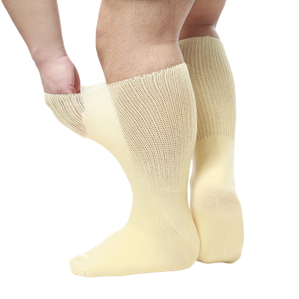 Extra Wide Socks for Swollen Feet Wide Bariatric Socks None Binding Diabetic Hospital Socks with Grip for Men Women