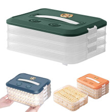 Contenedor de almacenamiento de alimentos hermético apilable de 3 capas con