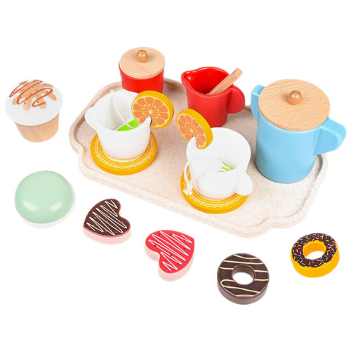 2Sets Robustes Kinder Tee-Set Aus Holz Und Kunststoff Bunt 1