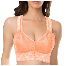 Lace Bra for Women,Bra Women Plus Size Lace Back Wrap V Neck Push Up for Supportive Fit,Sports Bras for Women,Z01 Brown,2XL