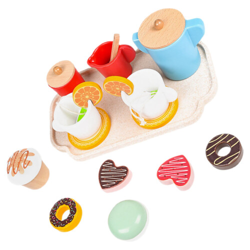2Sets Robustes Kinder Tee-Set Aus Holz Und Kunststoff Bunt 2
