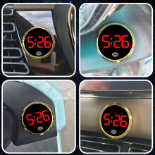 Digital Car Clock Stick On Clock For Car Automotive Digital Clock With LED,1,Black