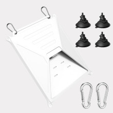 Starlink Mini Protective Cover, Starlink Mini Cover with 4 Suction Cups & 2 Carabiners, Liquid Silicone Cover for Outdoor Sunroof Window RV(White)