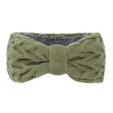 Diadema de punto con forro polar y lazos para mujer