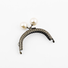 Pearl Wallet Metal Handle Frame Retro Arc Shaped DIY Purse Clutch Kiss Clasp Lock Clutch Bag Handle Handbag Accessories